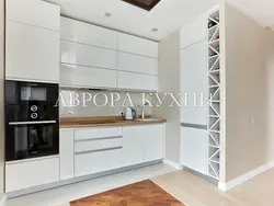Кухня с интегрированными ручками белая фото