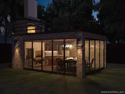 Gazebo With Kitchen And Barbecue Photo