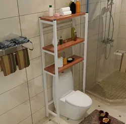 Полка в ванную над унитазом фото