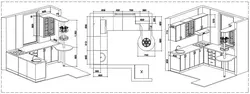 Drawings of a bar counter for the kitchen photo