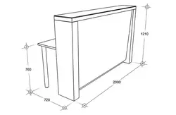 Drawings of a bar counter for the kitchen photo