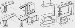 Drawings of a bar counter for the kitchen photo