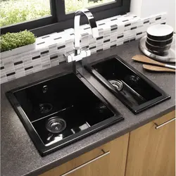 Black kitchen sink photo