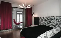 Curtains for a black and white bedroom photo