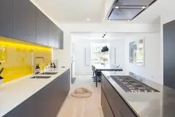 White kitchen with yellow apron photo