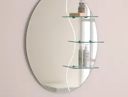 Bath shelf with mirror photo