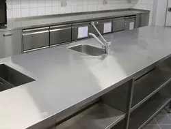 Столешница из нержавейки для кухни фото