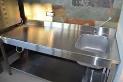Stainless steel countertop for kitchen photo