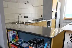 Столешница из нержавейки для кухни фото