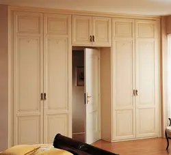 Wardrobe with mezzanine in the bedroom photo