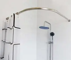 Photo of a shower rod in the bathroom