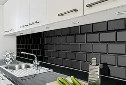 Kitchen apron white bricks photo
