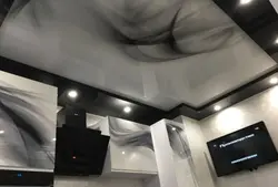 Black and white ceiling in the kitchen photo