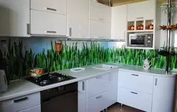 White Kitchens With Green Apron Photo