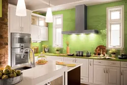 White Kitchens With Green Apron Photo