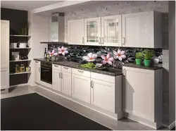 White kitchens with green apron photo