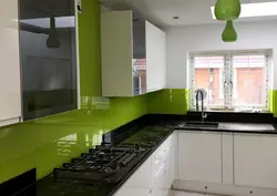 White Kitchens With Green Apron Photo