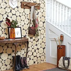 Wallpaper with trees in the hallway photo