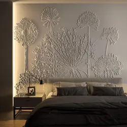 Bas-relief on the wall for the bedroom photo