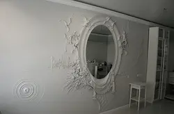 Bas-relief on the wall for the bedroom photo