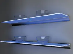 Photo of illuminated shelves in the kitchen