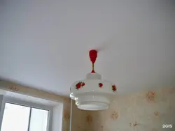White matte ceiling in the kitchen photo