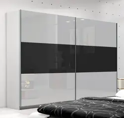 White glossy bedroom wardrobe photo