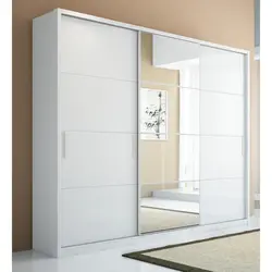 White glossy bedroom wardrobe photo