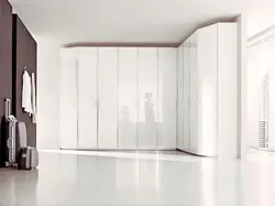 White glossy bedroom wardrobe photo