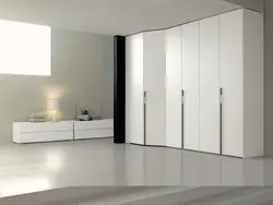 White glossy bedroom wardrobe photo
