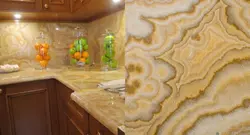 Kitchen countertop onyx beige photo