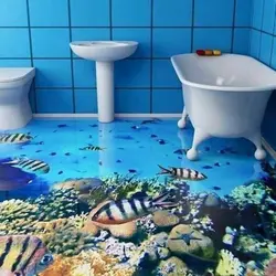 Water on the bathroom floor photo