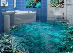 Water on the bathroom floor photo