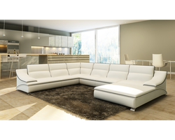 Large straight sofa in the living room photo