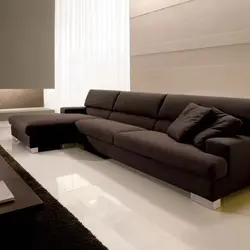 Large straight sofa in the living room photo