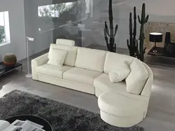 Large straight sofa in the living room photo