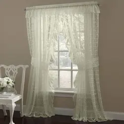 Curtains in the living room with lace photo