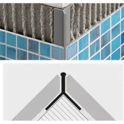 Aluminum corners for bathroom tiles photo