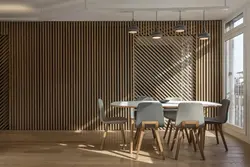 Wooden panels for walls in the kitchen photo