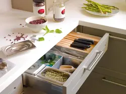Organizing space in the kitchen on the countertop photo