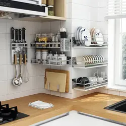 Organizing space in the kitchen on the countertop photo