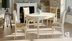 Chairs for a wooden table in the kitchen photo