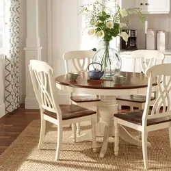 Chairs for a wooden table in the kitchen photo