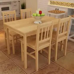 Chairs for a wooden table in the kitchen photo