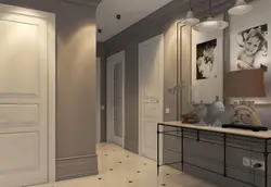 Wallpaper for gray doors in the hallway photo