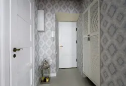 Wallpaper for gray doors in the hallway photo
