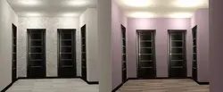 Обои к серым дверям в прихожей фото