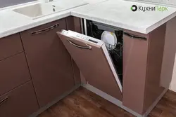 Dishwasher in the kitchen under the countertop photo