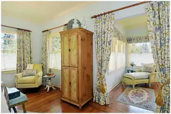 Curtains for the living room in a rustic style photo