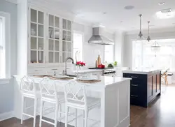 Kitchen with island in Scandinavian style photo